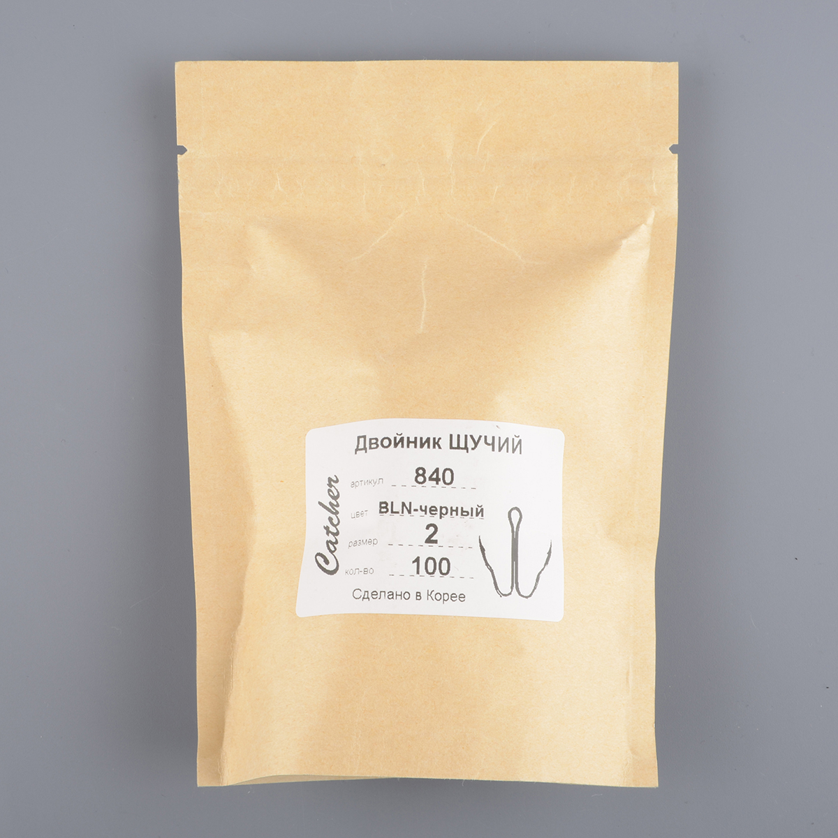 Крючок-двойник Catcher 840 Щучий 27мм № 2