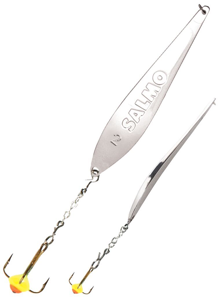 Блесна зимняя вертикал.Lucky John S-2-Z c цепочкой и тройником 4г Sil