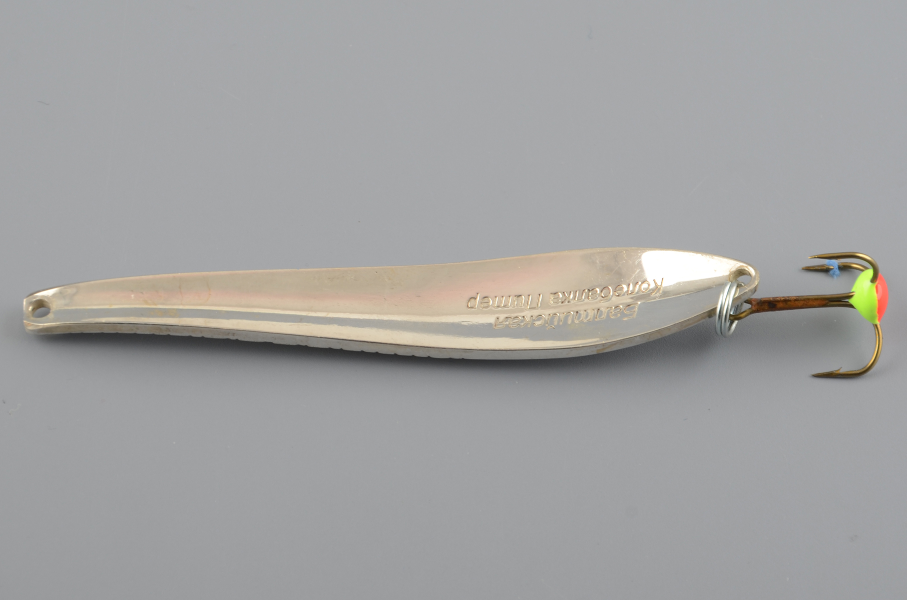 Блесна зимняя Бубнов колеблющаяся Балтийская-1 14 гр. серебро, гальван., латунь, ребр., тр. с каплей