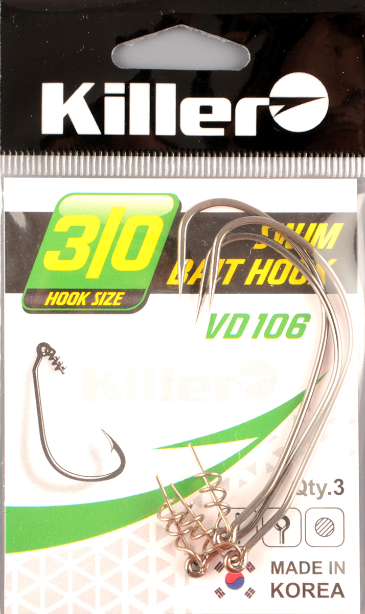 Офсетный крючок Killer Swim bait hook VD-106 № 3/0
