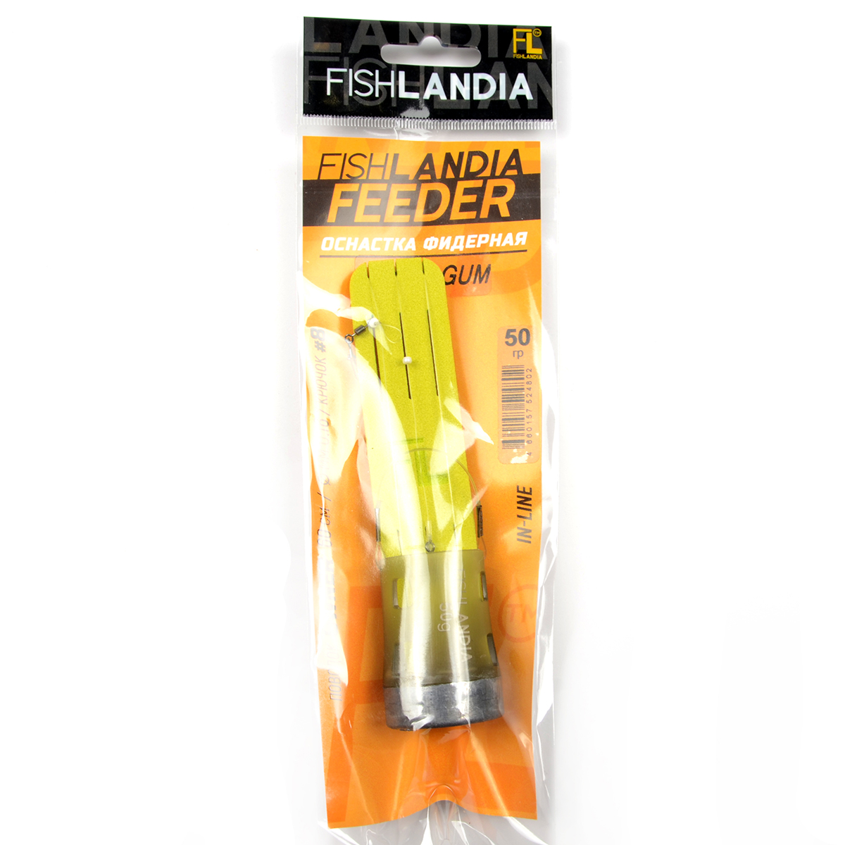 Монтаж фидерный Fishlandia In-Line Feeder Gum пов. Owner 60см,d 0,16мм, кр. №8. Кормушка Тура 40гр