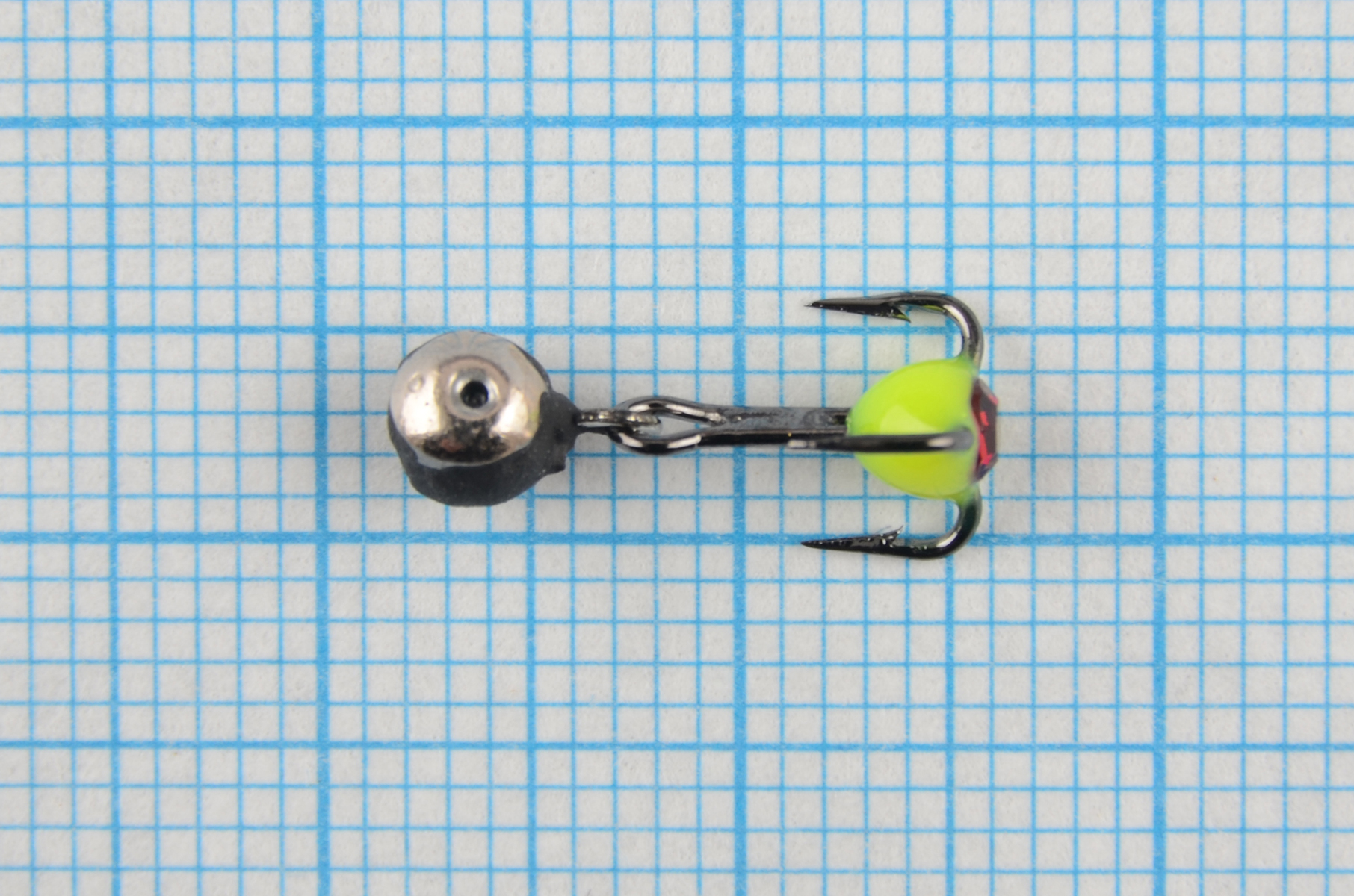 Мормышка Владимирский вольфрам Дъявол-Дробинка подвесной тройник со стразой сереб/корнка 4мм 0,7гр