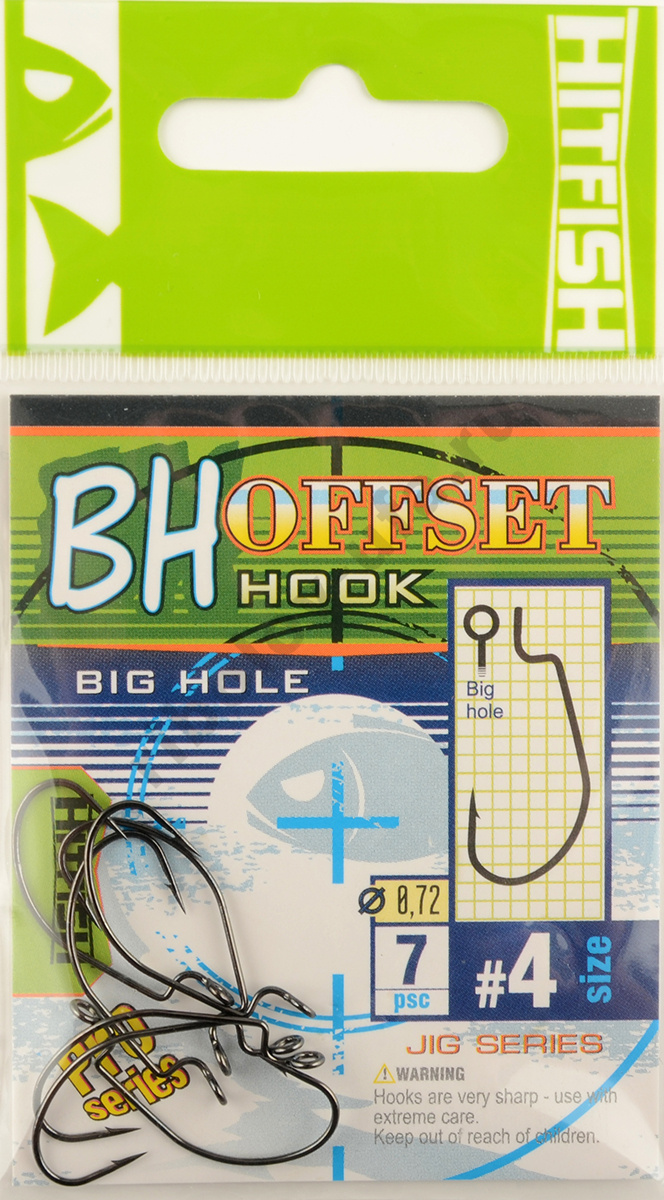 Офсетные крючки Hitfish Big Hole offset # 04