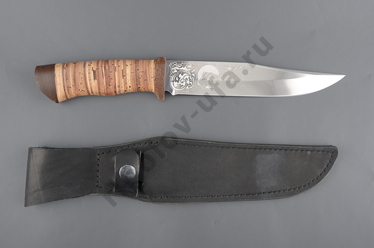 Нож Таганай (С) Рыбак, рукоять: береста наборная