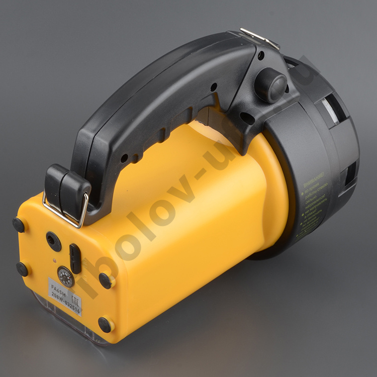 Фонарь Era прожектор (акк. 6V 4.5Ah) 19 св/д + 24 св/д желт.+черн./металик, автоЗУ, ремень (FA65M)