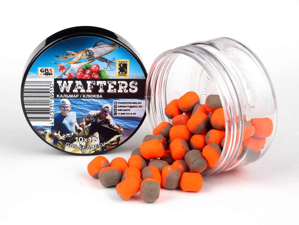 Вафтерсы (wafters) GBS Gbs и Fadeev 10x12мм Кальмар / Клюква +дип