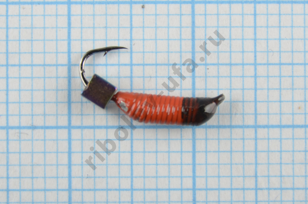 Мормышка вольфрам. Санхар Ручейник №1 кубик хамелеон,1/7 мм, красный (10 шт/уп)