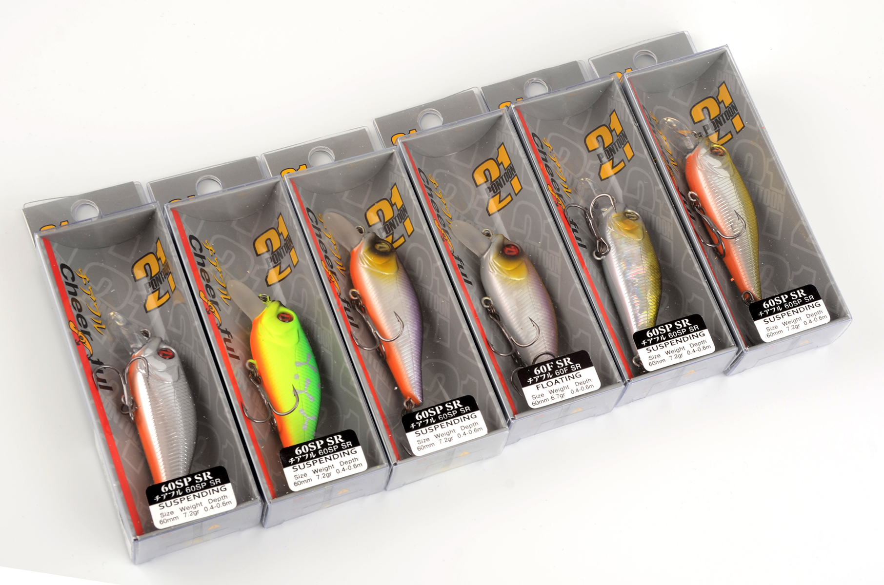 Воблер Pontoon 21 Cheerful 60F-SR, 60мм, 6,7гр, погруж.0.4-0.6м, цвет № R60