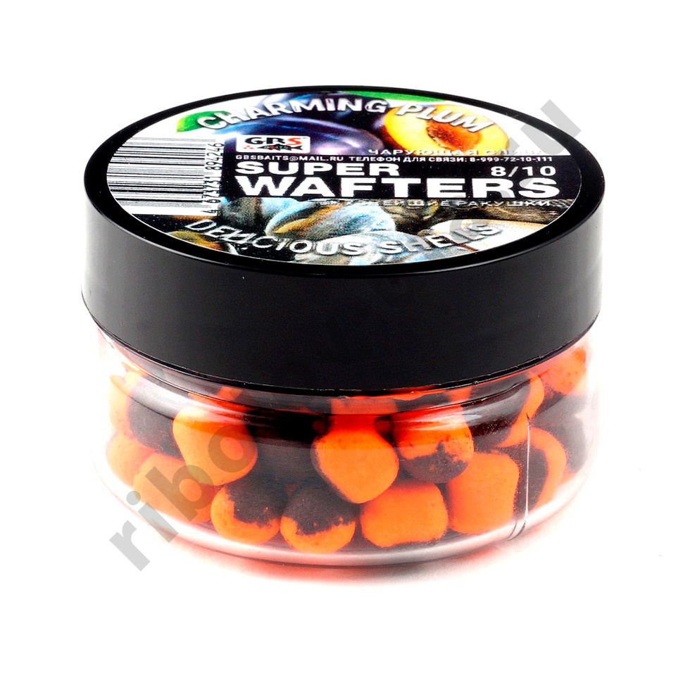 Вафтерсы (wafters) GBS нейтральной плавучести 8x10мм Чарующая Слива и Вкуснейшие Ракушки