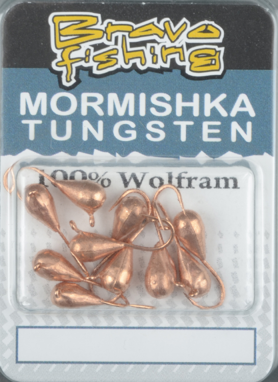 Мормышка вольфрам Bravo Fishing Капля с ушком 4.0 мм 0.98 гр Cu