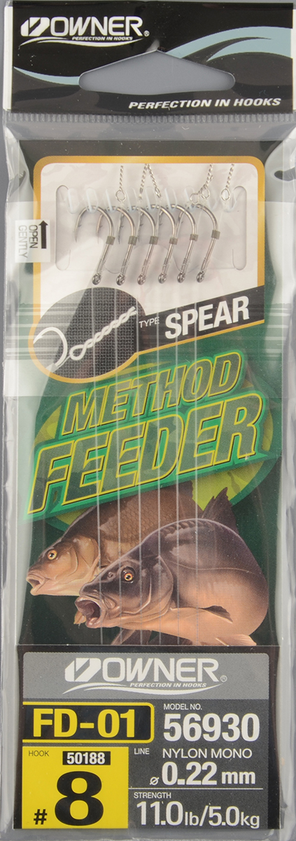 Крючок с поводком Owner 56930 FD-01 Spear №08 - 0,22мм