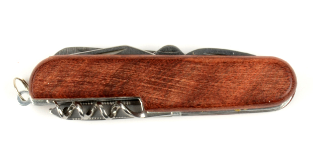 Мультитул Следопыт с карабином, 11 предметов ,деревянная ручка PF-MT-12