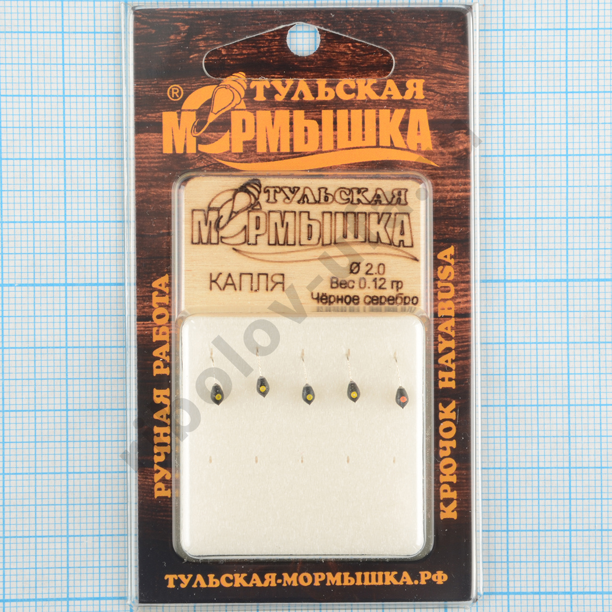 Мормышка вольфрам.Тульская Капля с кембриком 2,0мм черное серебро