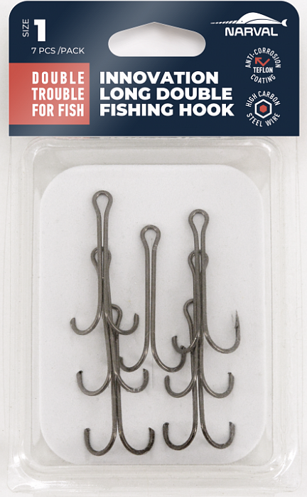 Крючок-двойник Narval Fishing Long Double Trouble, Teflon Coating #1
