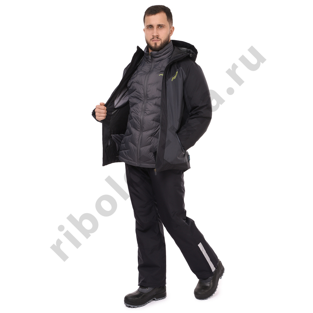 Куртка Aquatic КП-01Г L пуховая поддевка (нейлон, цвет: графит, размер L) РР