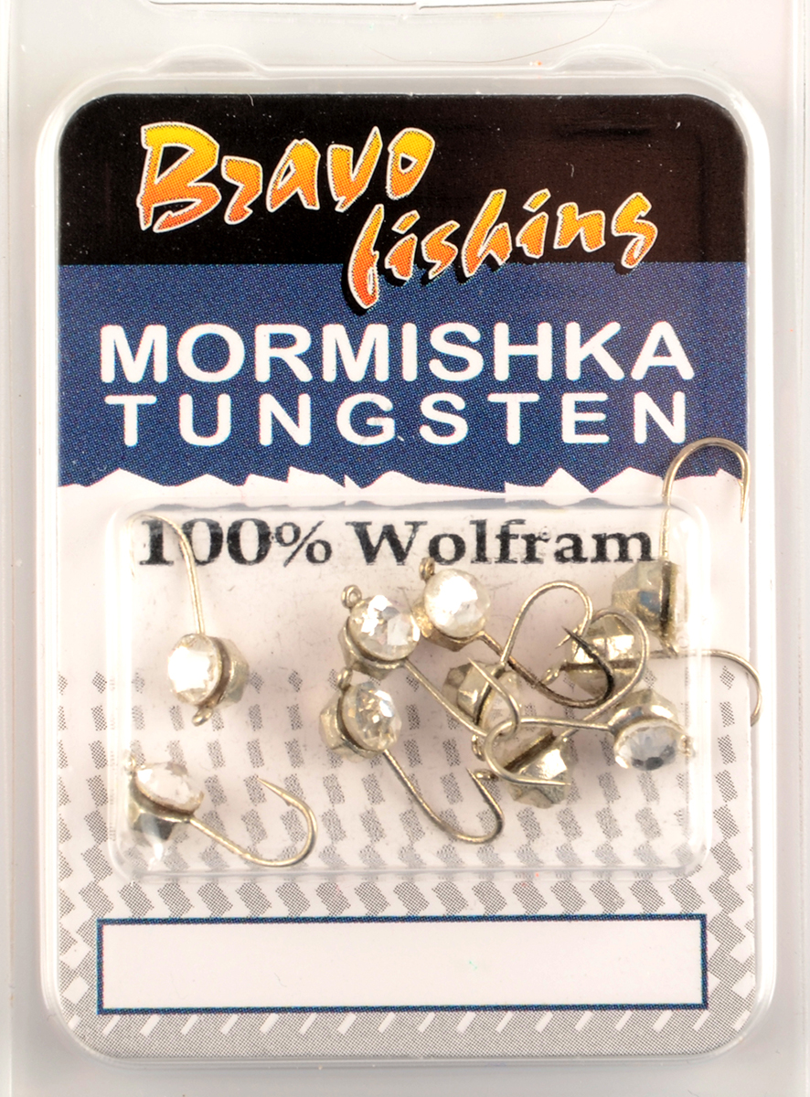 Мормышка вольфрам Bravo Fishing Шар с ушком, грань и Swarovski 4.0 мм 0.49 гр Sil-белый