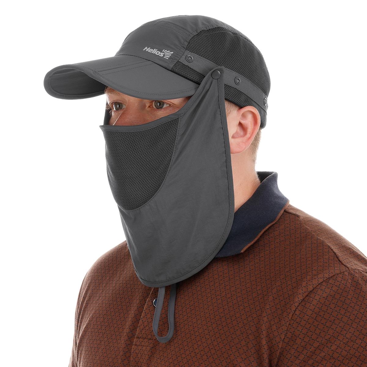Бейсболка Helios с защитой шеи и лица, цв. Серый 