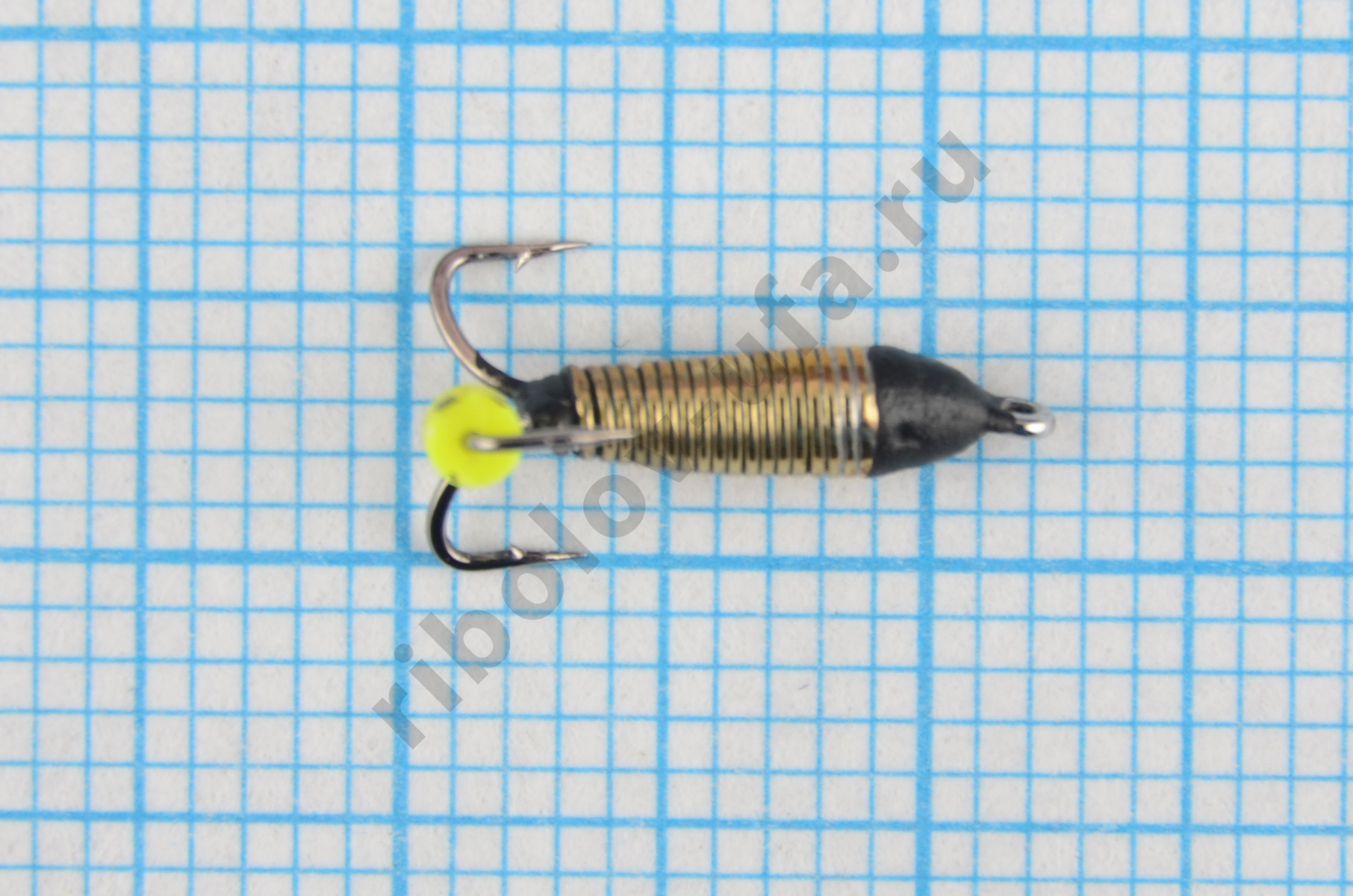 Мормышка Владимирский вольфрам Чертик с ушком рефленый 2мм 0,5гр золото