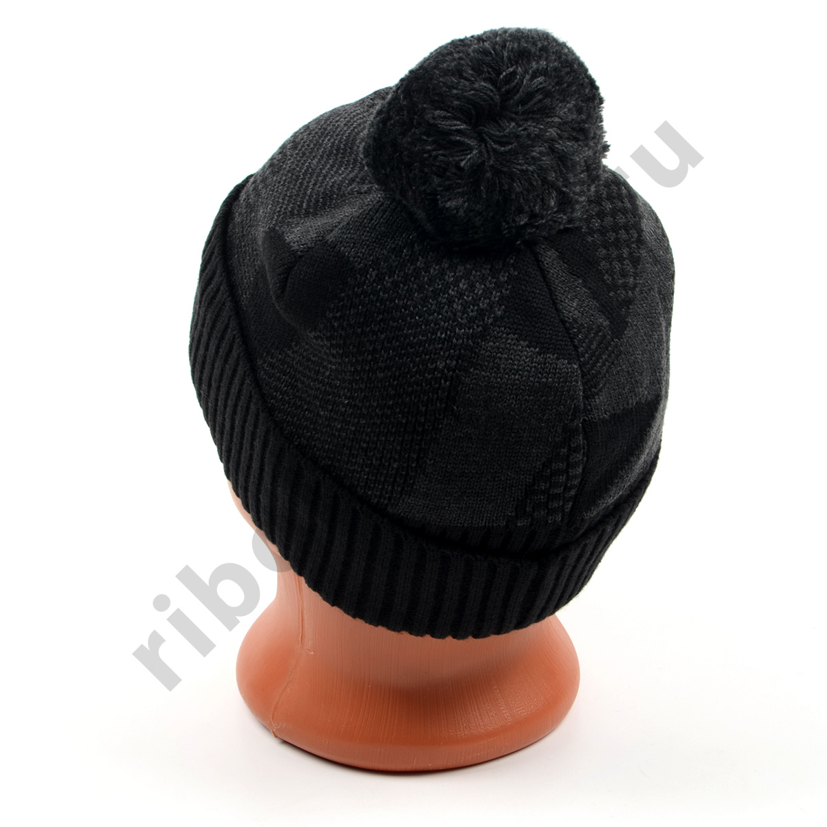 Шапка Relax вязанная, цв. черно-серая (на подкладке флис), BlcGR-58