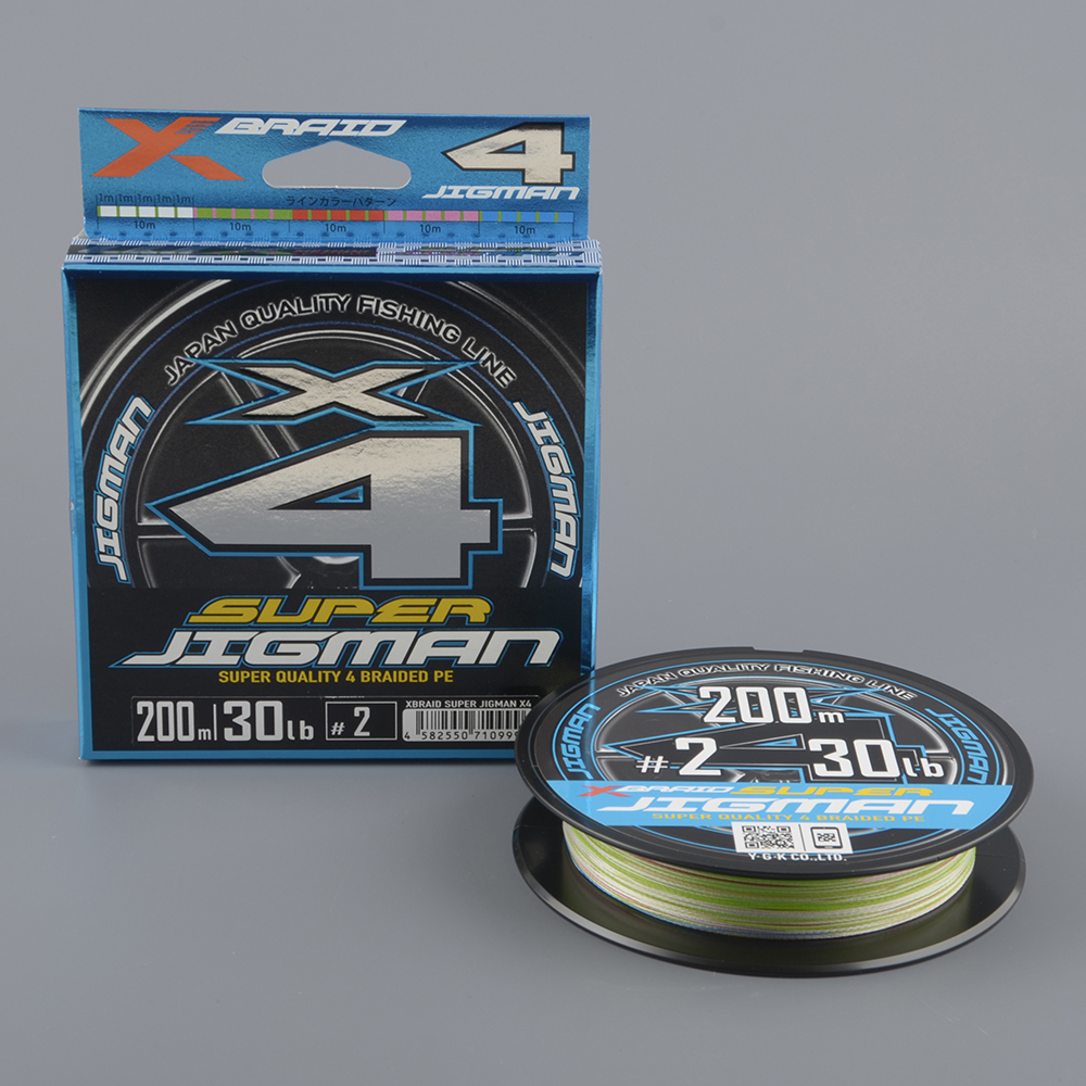 Шнур плетёный Ygk X-Braid Super Jigman X4 200m #2.0/30 lb multicolor