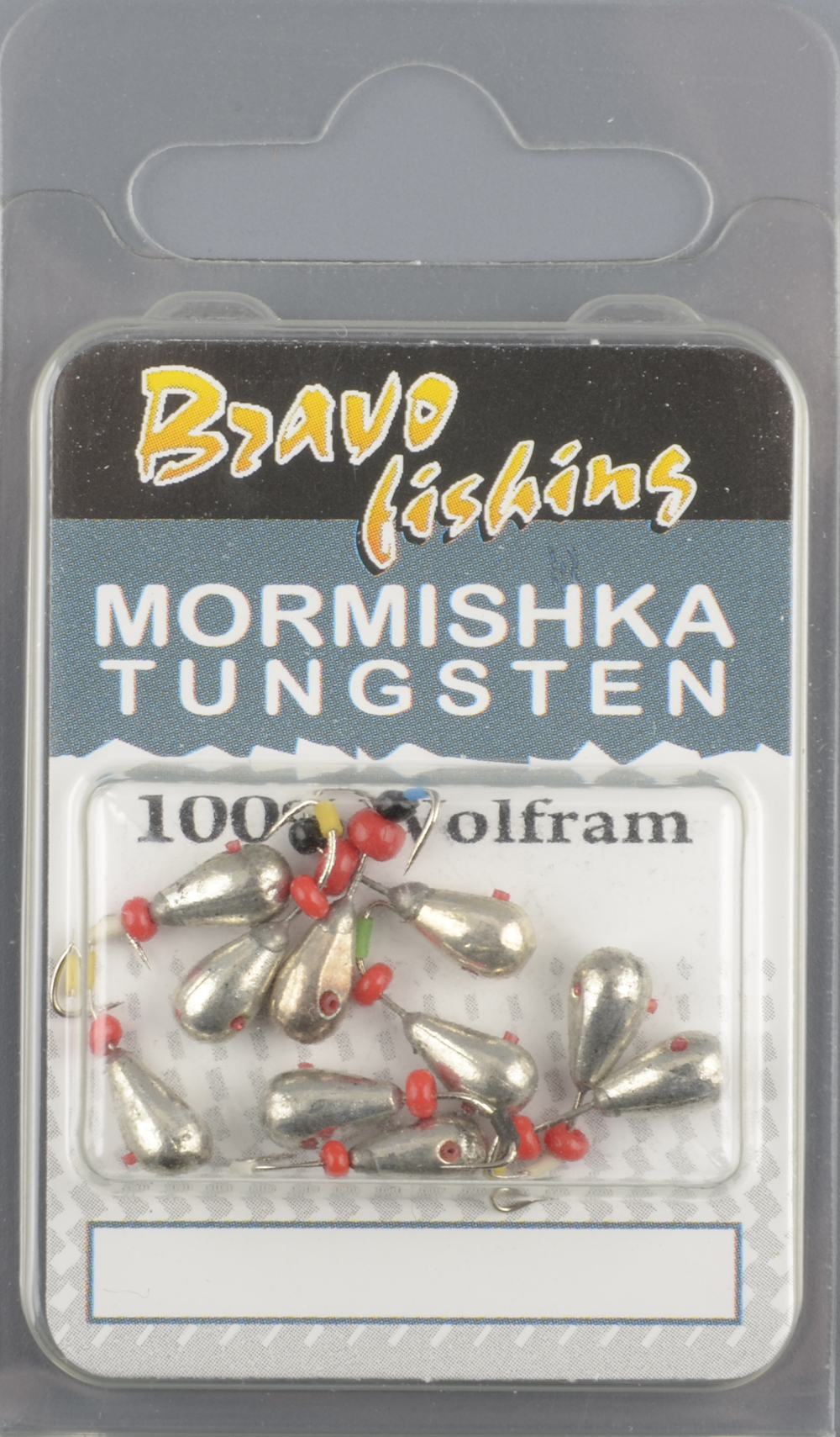 Мормышка вольфрам Bravo Fishing Эребус с отверстием с кембриком 4.0 мм 1гр. Sil