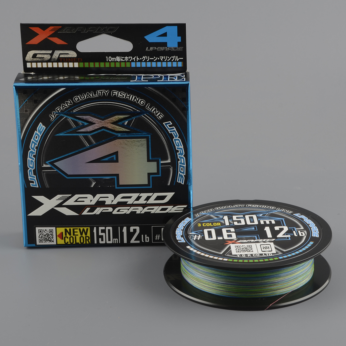 Шнур плетёный Ygk X-Braid Upgrade X4 3color 150m #0.6/12 lb