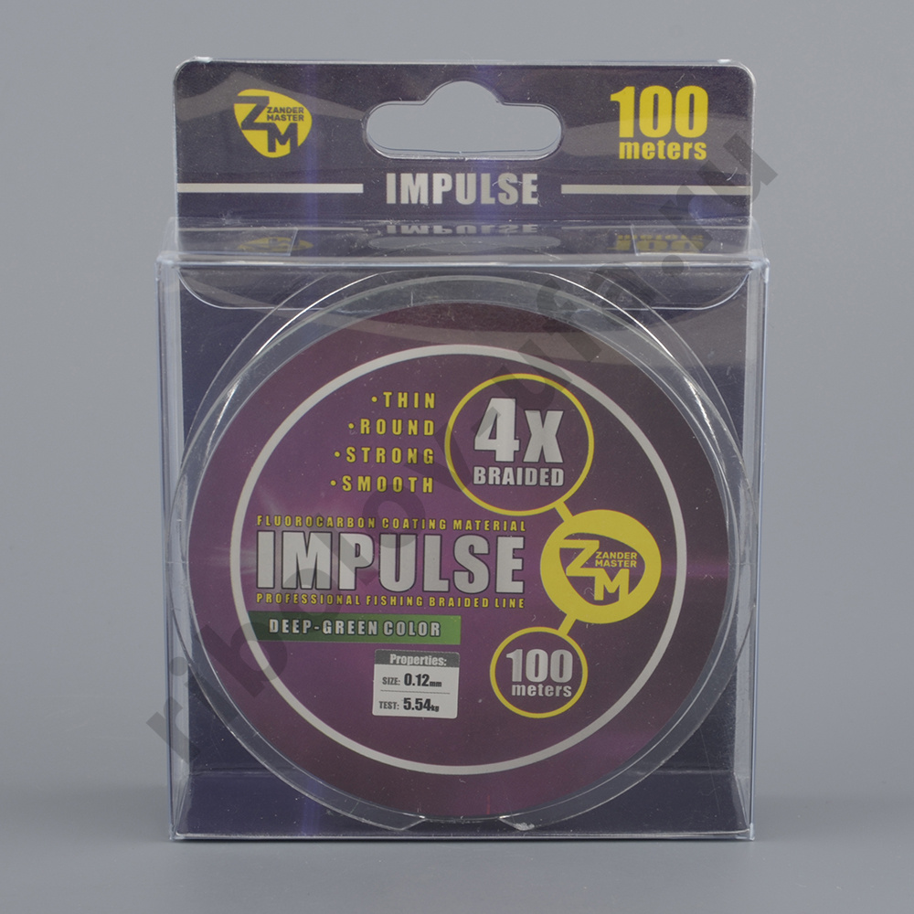 Шнур плетёный Zander Master Impulse x4 deeper green, 100м, 0.18мм