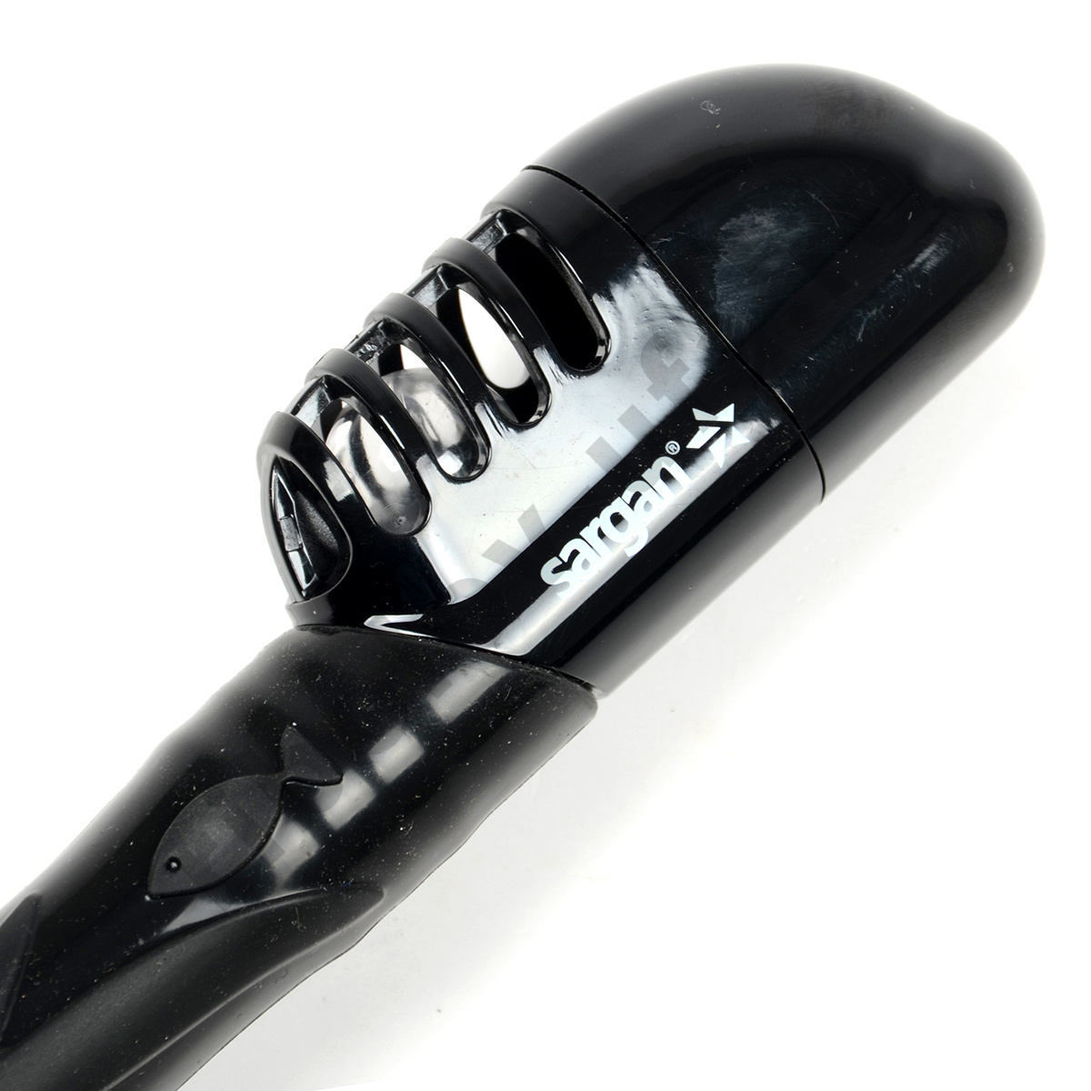 Трубка Sargan Агидель сухая 2 клапана, черный/желтый силикон