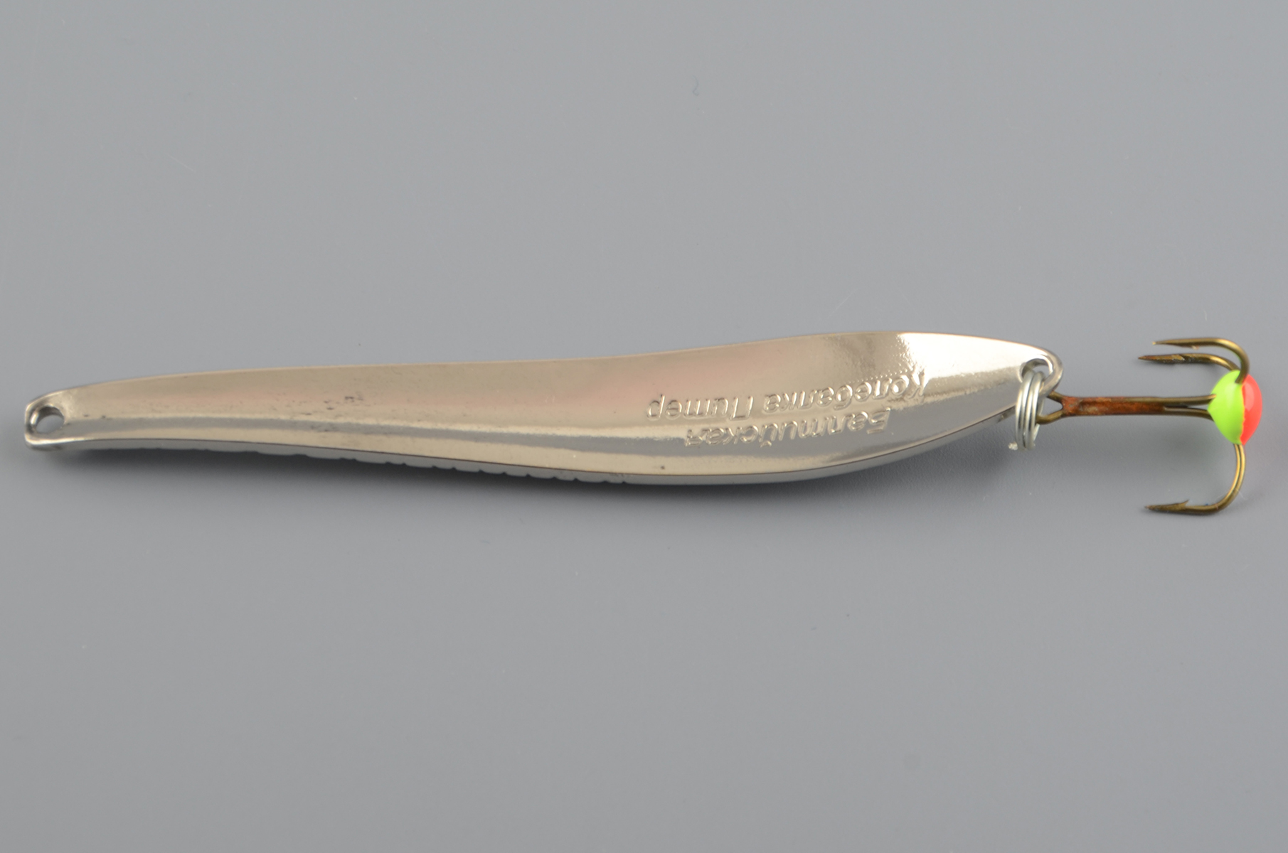 Блесна зимняя Бубнов колеблющаяся Балтийская-1 10 гр. белая, латунь, ребр., тр. с каплей