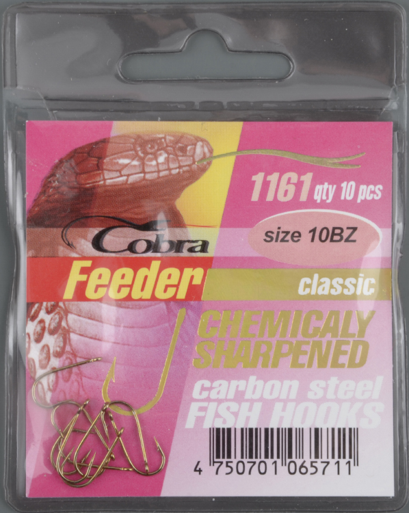 Одинарные крючки Cobra Feeder Classic сер.1161 разм.010