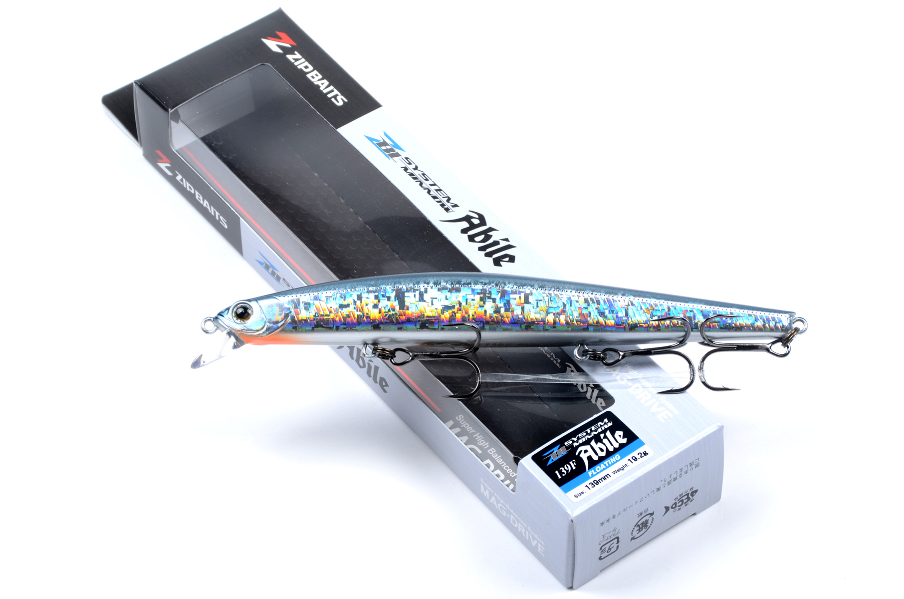Воблер Zipbaits ZBL System minnow 139F Abile, 139 мм, 19,2 гр., плав., 0,3-0,5 м, 826 Blue Back Silv