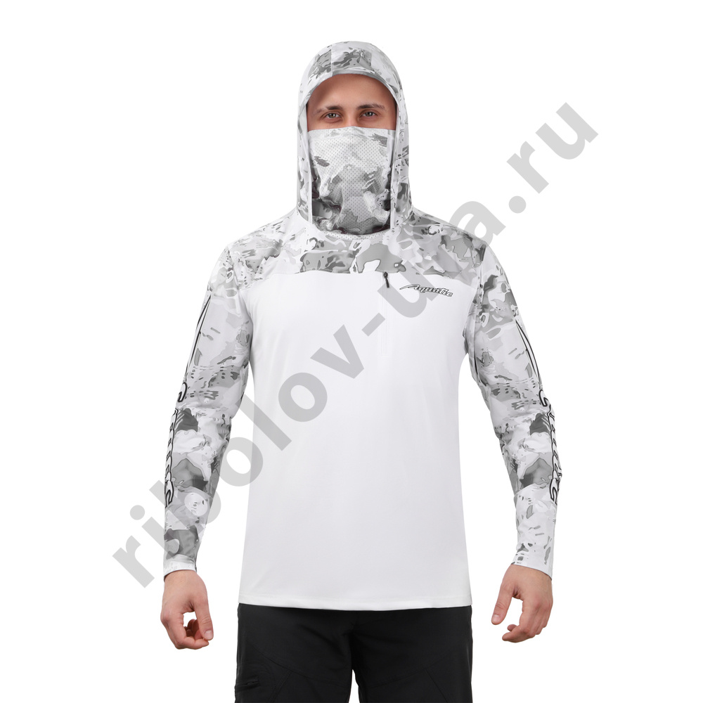 Джерси  Aquatic Дж-08 с капюшоном и баффом р.L логотип White Camo
