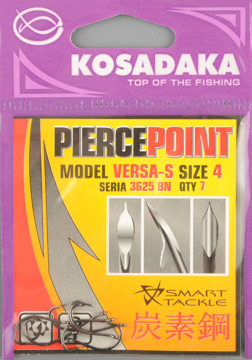 Одинарные крючки Kosadaka Versa-S BN №4 Dark Hanter
