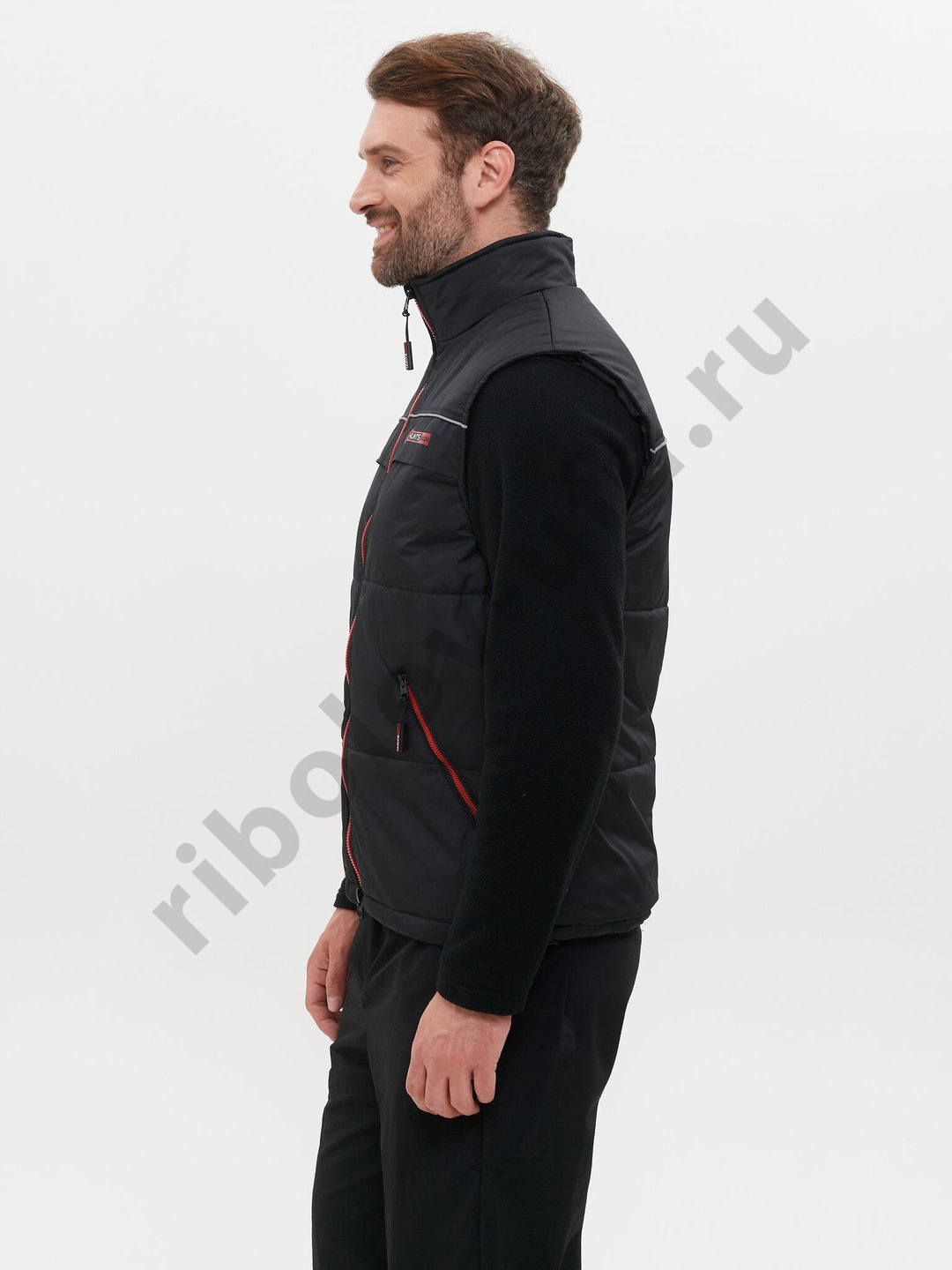 Жилет утепленный Huntsman Беркут цв. Черный ткань Дюспо р. 48-50, рост 176