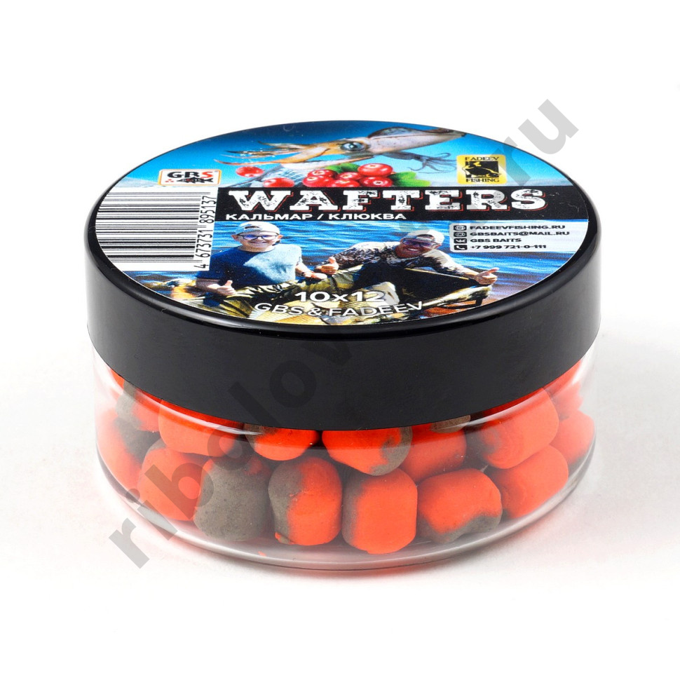 Вафтерсы (wafters) GBS Gbs и Fadeev 10x12мм Кальмар / Клюква +дип