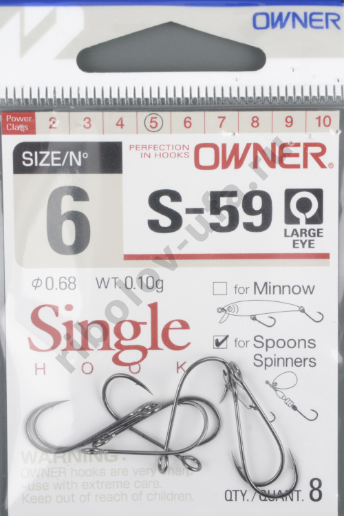 Одинарные крючки Owner 51580 / S-59 №6