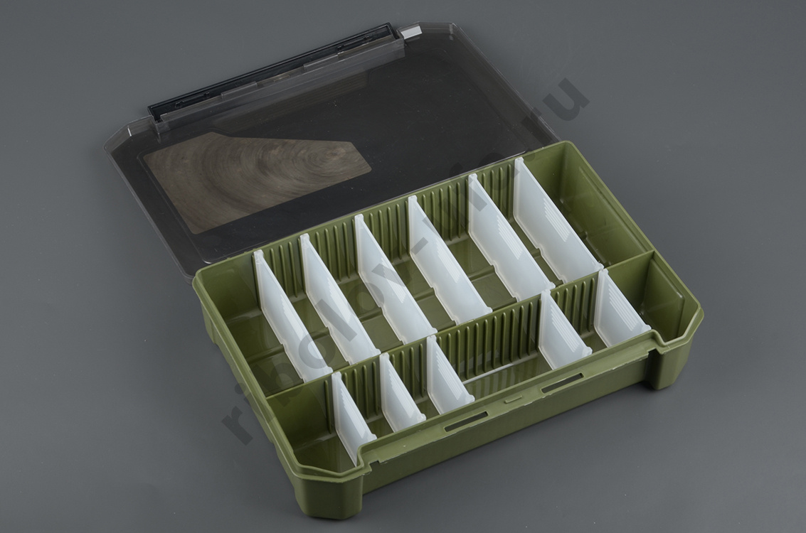 Коробка КДК-33 для карповых принадл. (270х190х60мм) хаки Три Кита