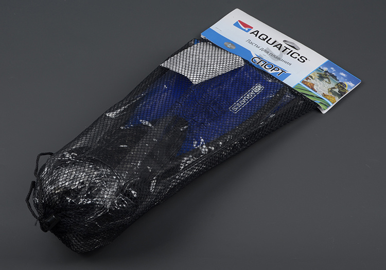 Ласты Aquatics Turbo Junior, с ремешком, синие, р.33-36