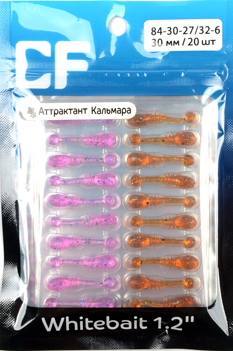 Силиконовая приманка Crazy Fish Whitebait 1,2in 30мм цв.27,32 (кальмар)
