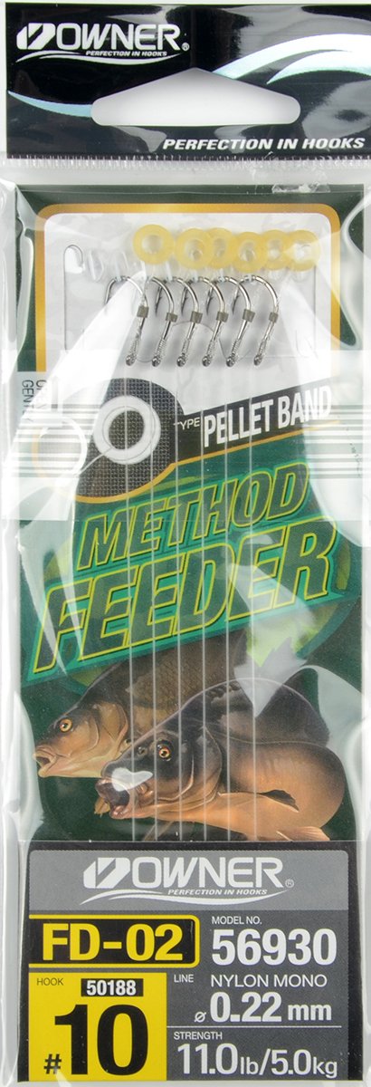Крючок с поводком Owner 56930 FD-02 Pellet Band №10 - 0,22мм