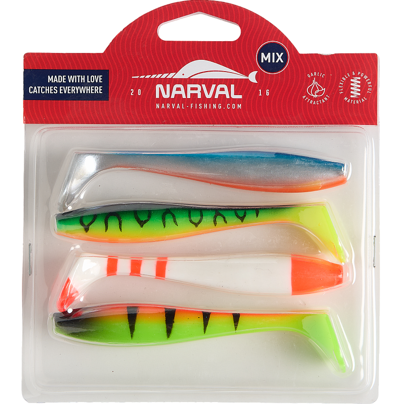 Силиконовая приманка Narval Choppy Tail 12cm Mix#M06 (4шт/уп)