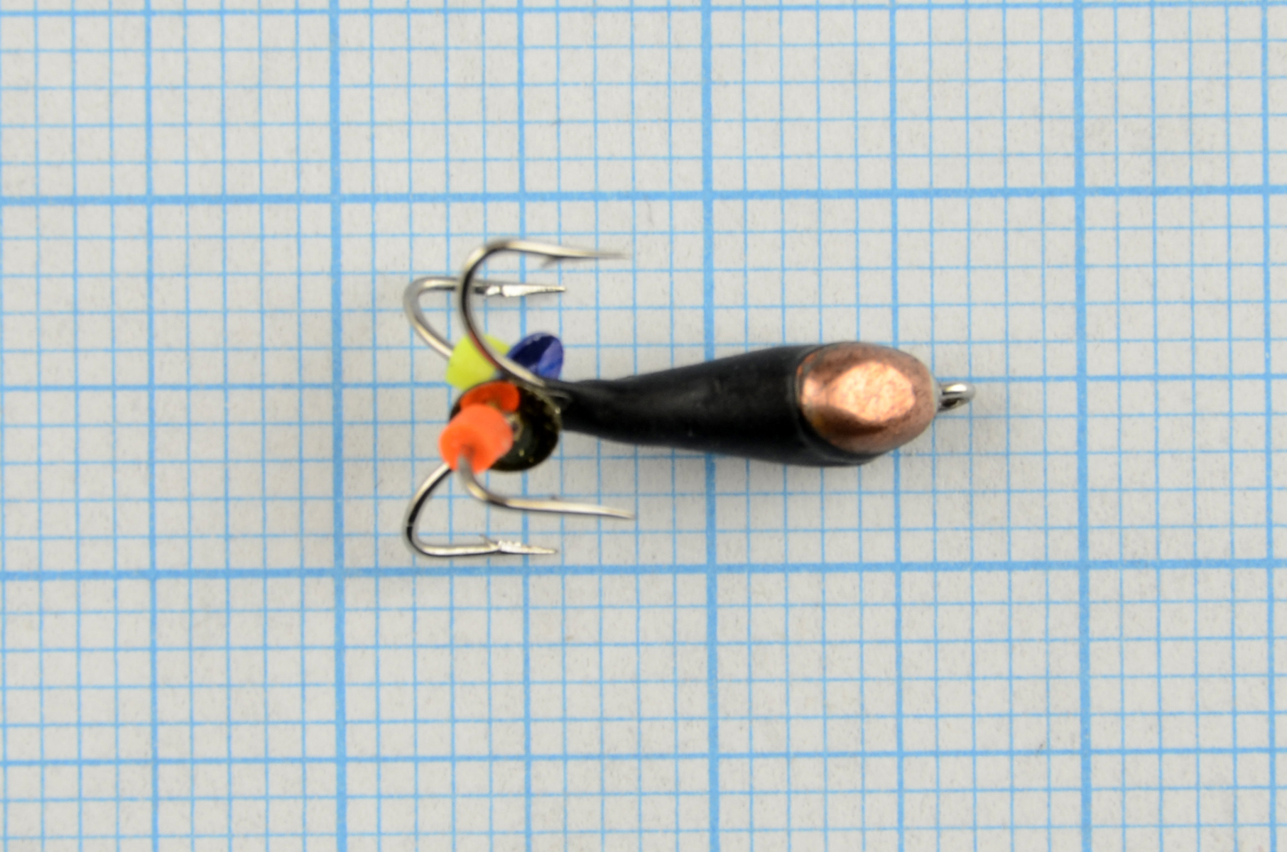 Мормышка Wormix точеная вольфрамовая Черт d=3  4крючка с медной коронкой арт. 1533