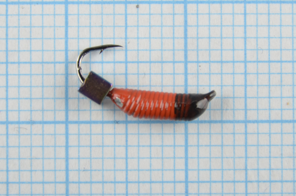 Мормышка вольфрам. Санхар Ручейник №1 кубик хамелеон,1/7 мм, красный (10 шт/уп)