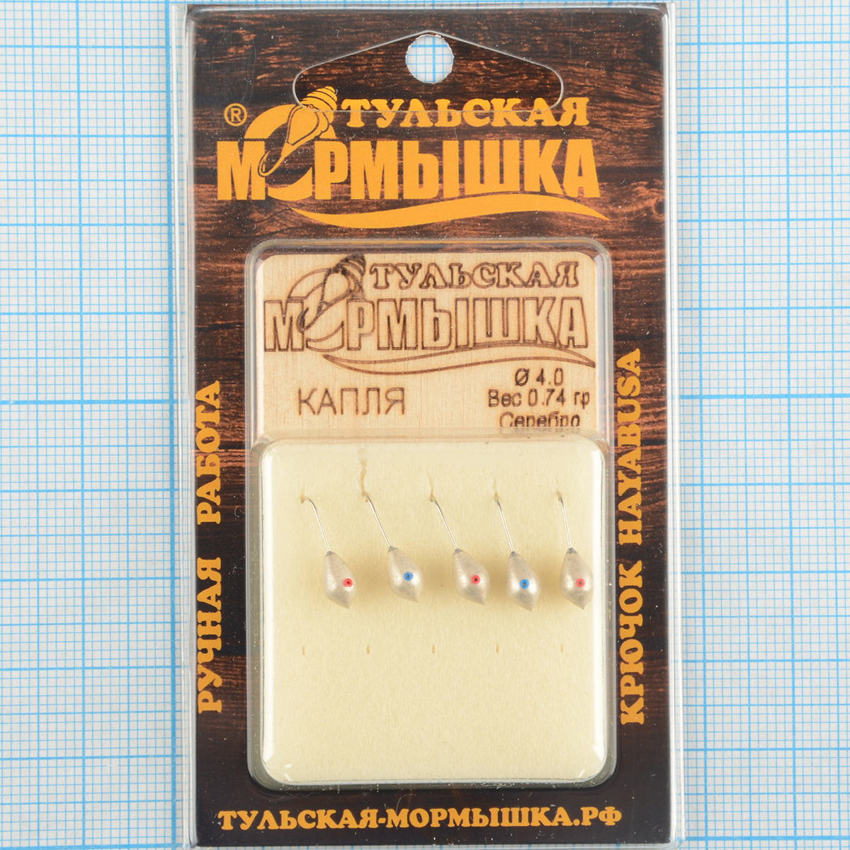 Мормышка вольфрам.Тульская Капля с кембриком 4,0мм серебро