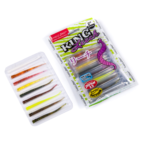 Силиконовая приманка Lucky John Pro Series King Leech 2.0in 5.08см /Mix1 (9шт/уп)