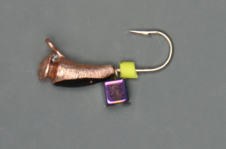 Мормышка Золотой плёс вольфрамовая точеная Волжская подёнка 3 с петлей серьга+кубик 0.65 гр 