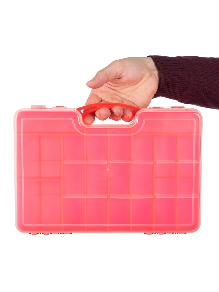 Кейс КД-1 двухсторонний с ручкой Красный (290*210*60) Три Кита