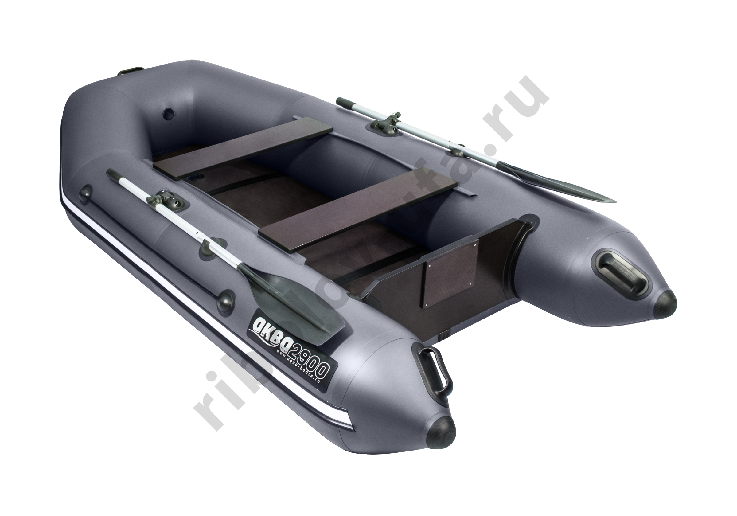 Лодка Аква 2900 Слань-книжка Киль графит/черный 