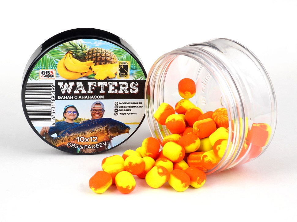 Вафтерсы (wafters) GBS Gbs и Fadeev 10x12мм Банан / Ананас +дип