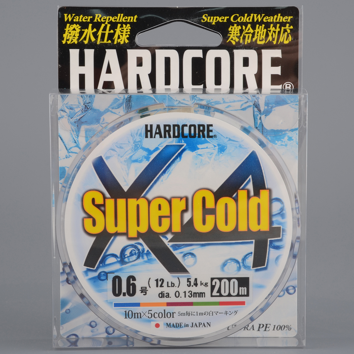 Шнур плетёный Duel PE Hardcore Super Cold X4 200м 5Color # 0,6 5,4кг 0.13мм